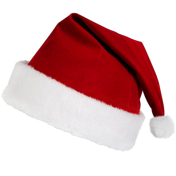 3 pieces Santa Claus hat, Christmas hat, adult Christmas holiday hat, suitable for both men and women, red double thickness warm and comfortable velvet New Year holiday party supplies